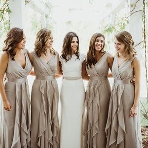 Vera Wang bridesmaid dress champagne